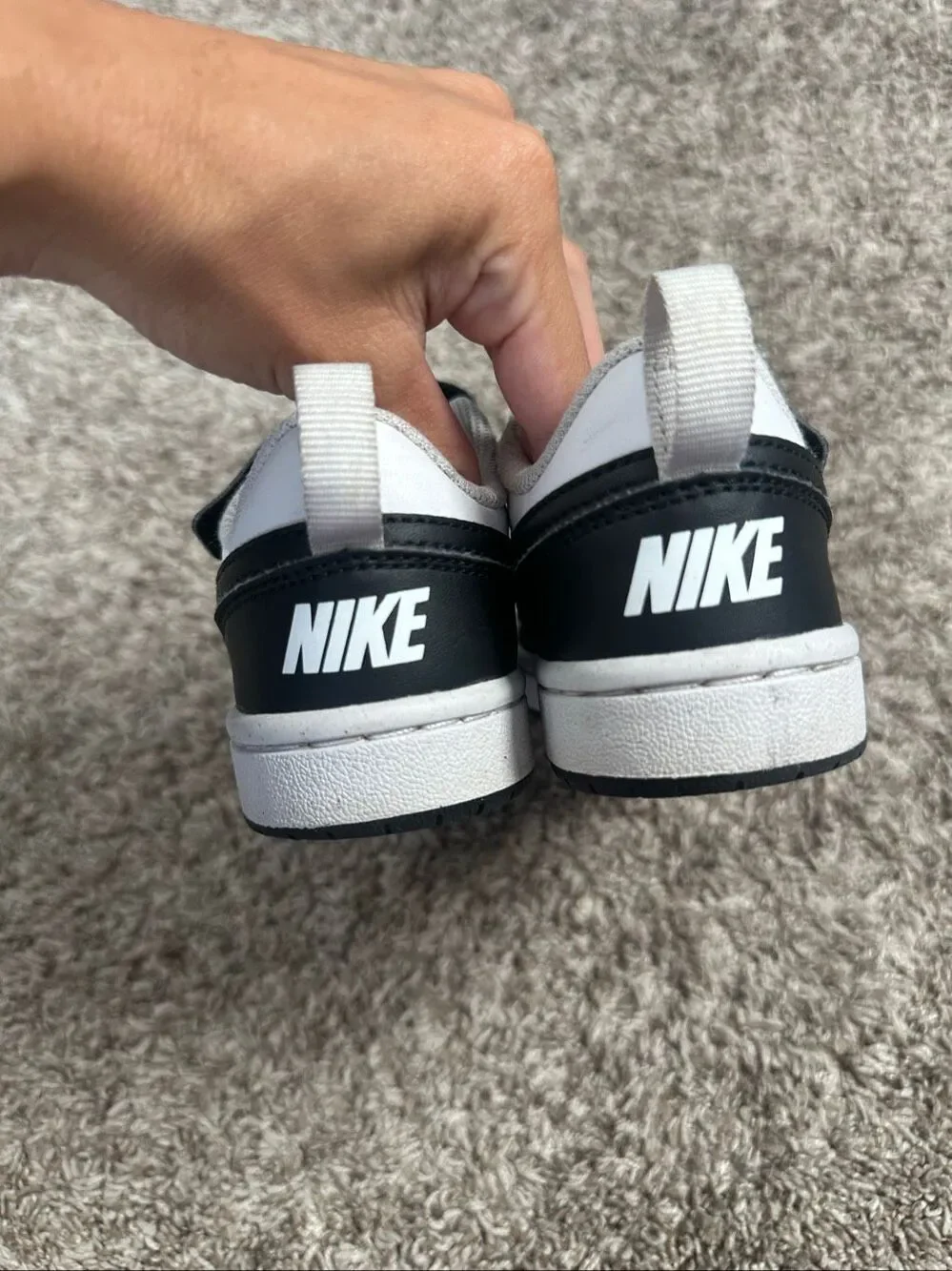 Nike Court Borough Low Recraft Little Kids' Shoes Size 13c Black/White Slip on